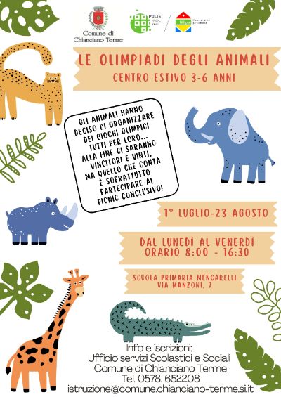 Locandina Campi estivi 2024 3-6 anni