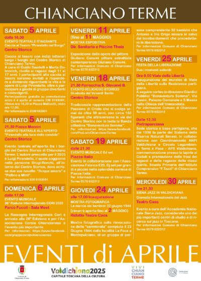 Locandina eventi Aprile 2025